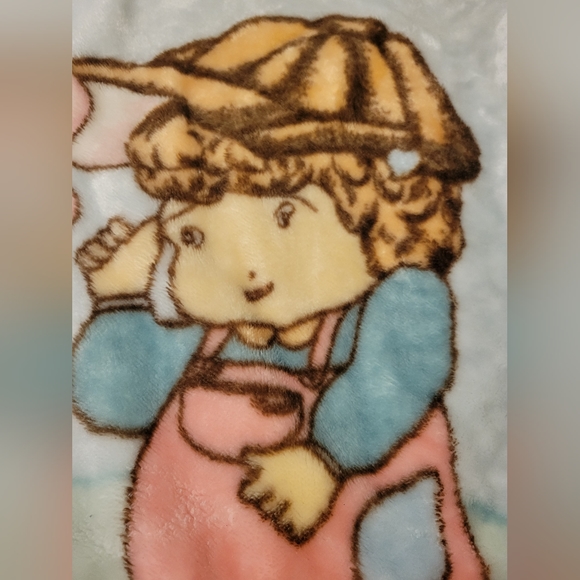 Vintage Excell Gold Precious Baby Blanket 80x110cm Pastel Green - Picture 2 of 7